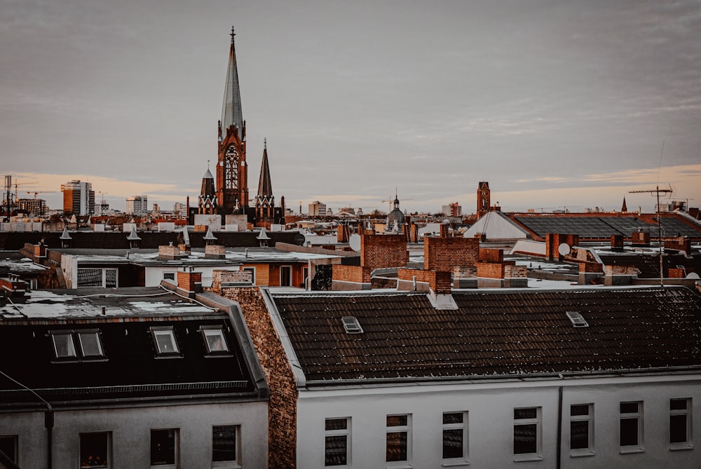 a view of a city from a rooftop