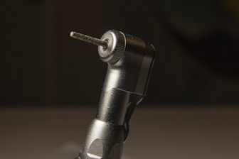 a close up of a metal object on a table