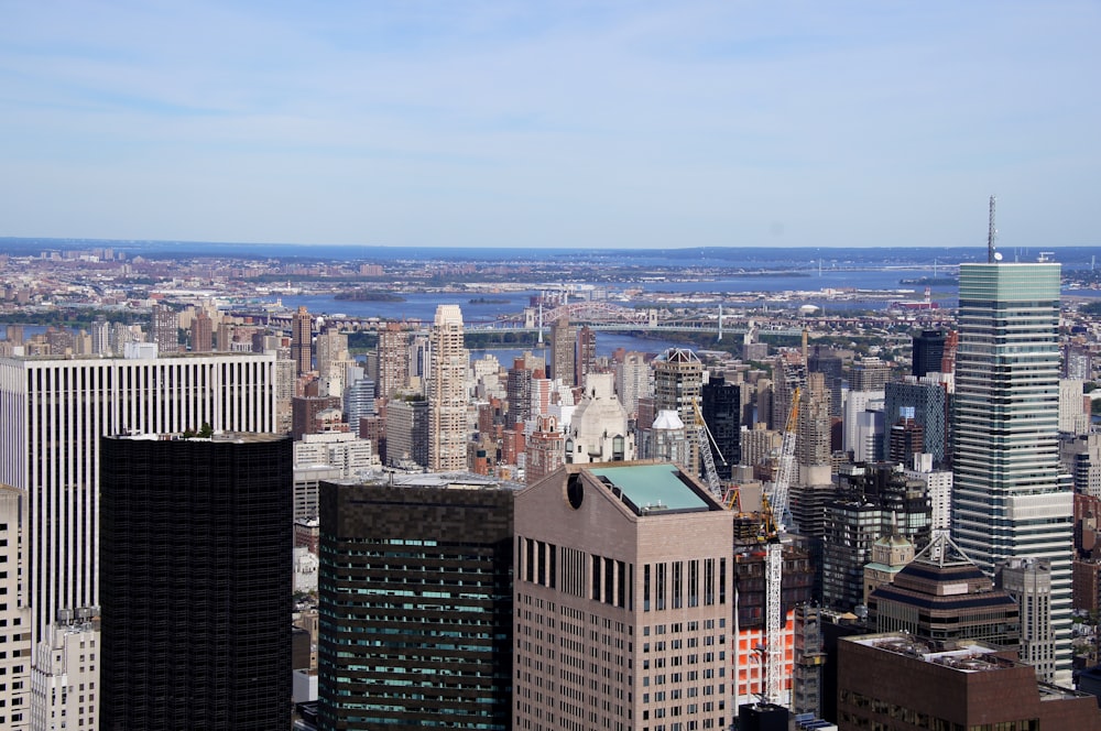 a view of a city from the top of a building