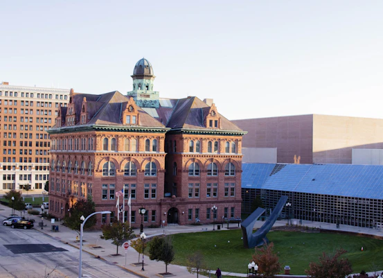 a large building with a clock tower on top of it