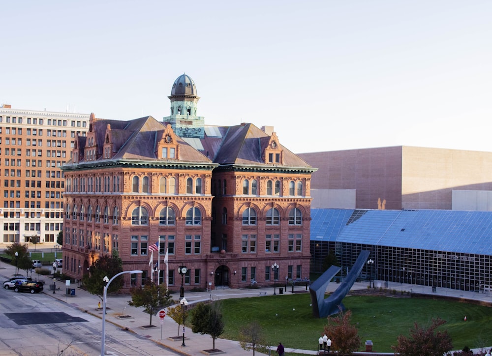 a large building with a clock tower on top of it