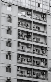 a very tall building with lots of windows