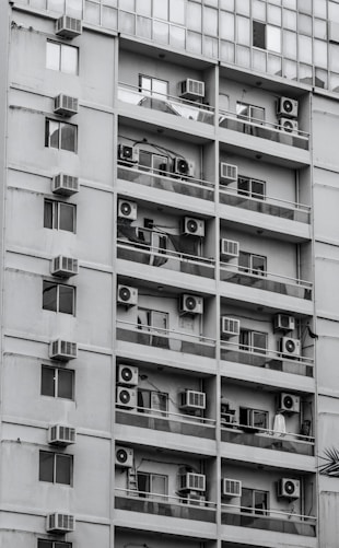 a very tall building with lots of windows