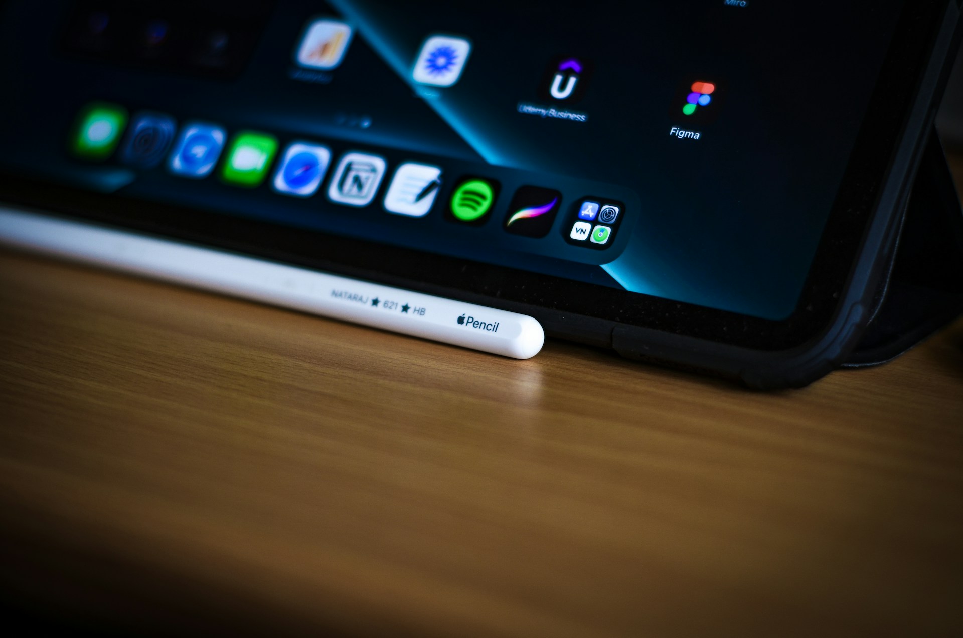 a close up of a tablet on a table
