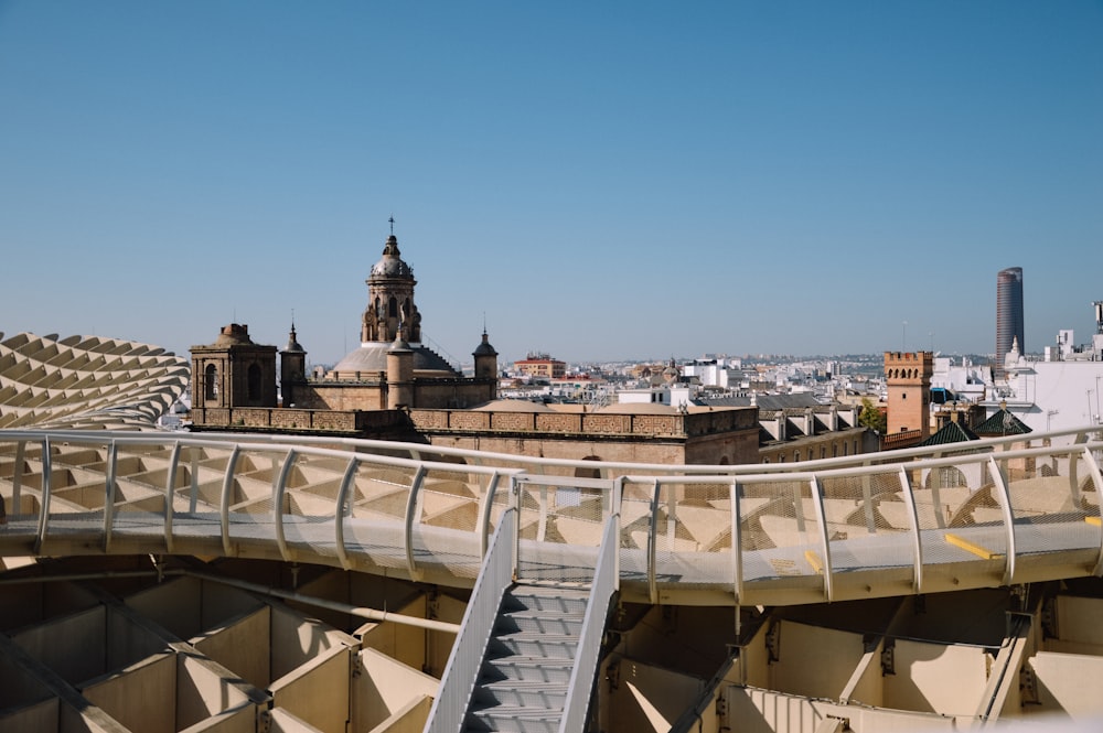 a view of a city from the top of a building