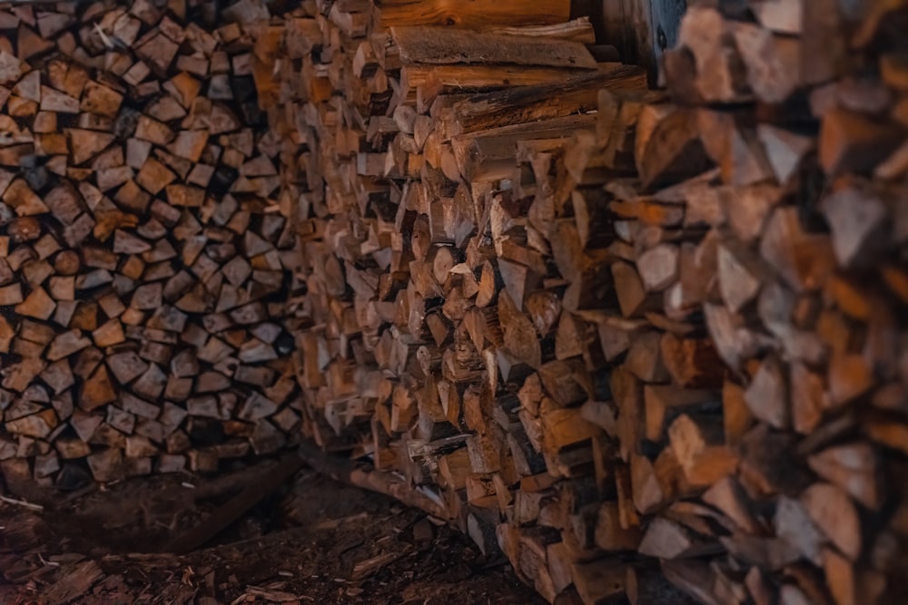 a pile of wood stacked on top of each other