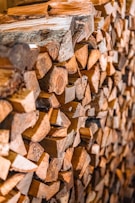 a pile of wood stacked on top of each other