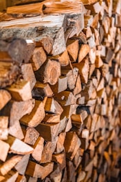 a pile of wood stacked on top of each other