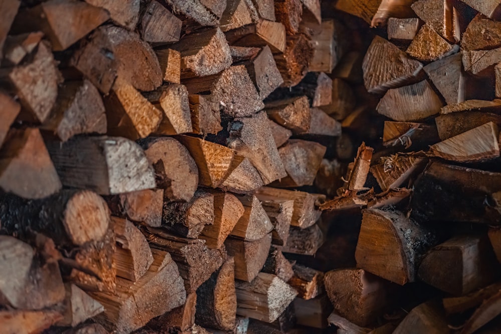 a pile of wood that is stacked on top of each other