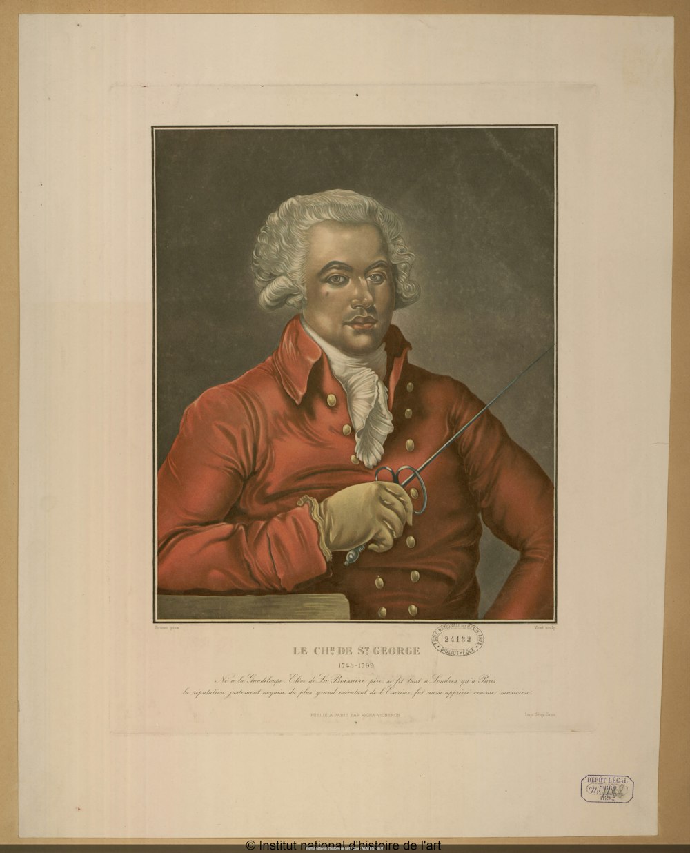 a portrait of a man in a red coat