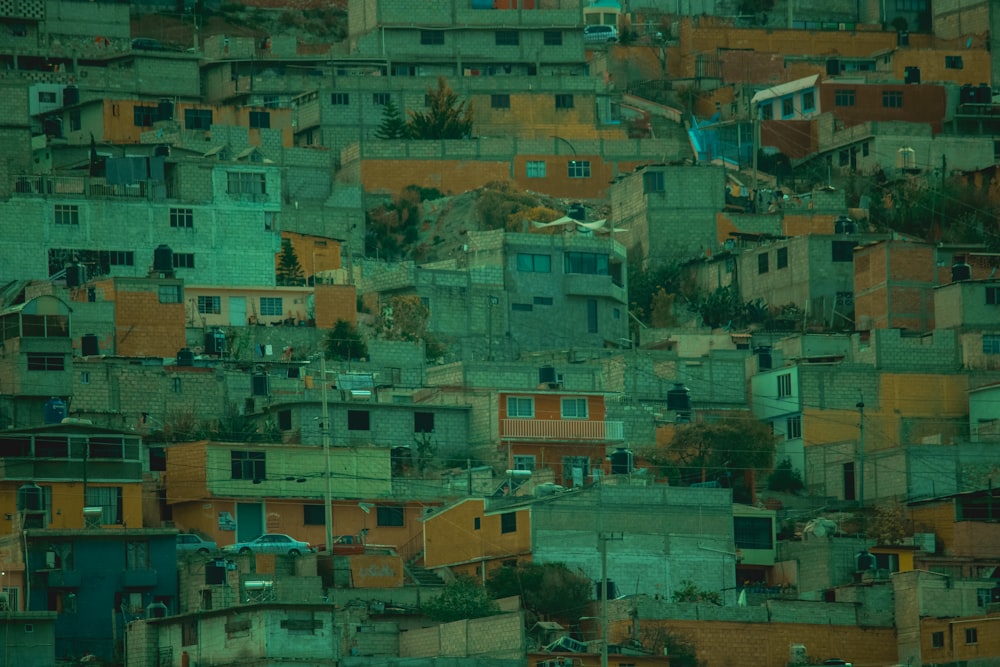 a very large group of buildings that are very close together