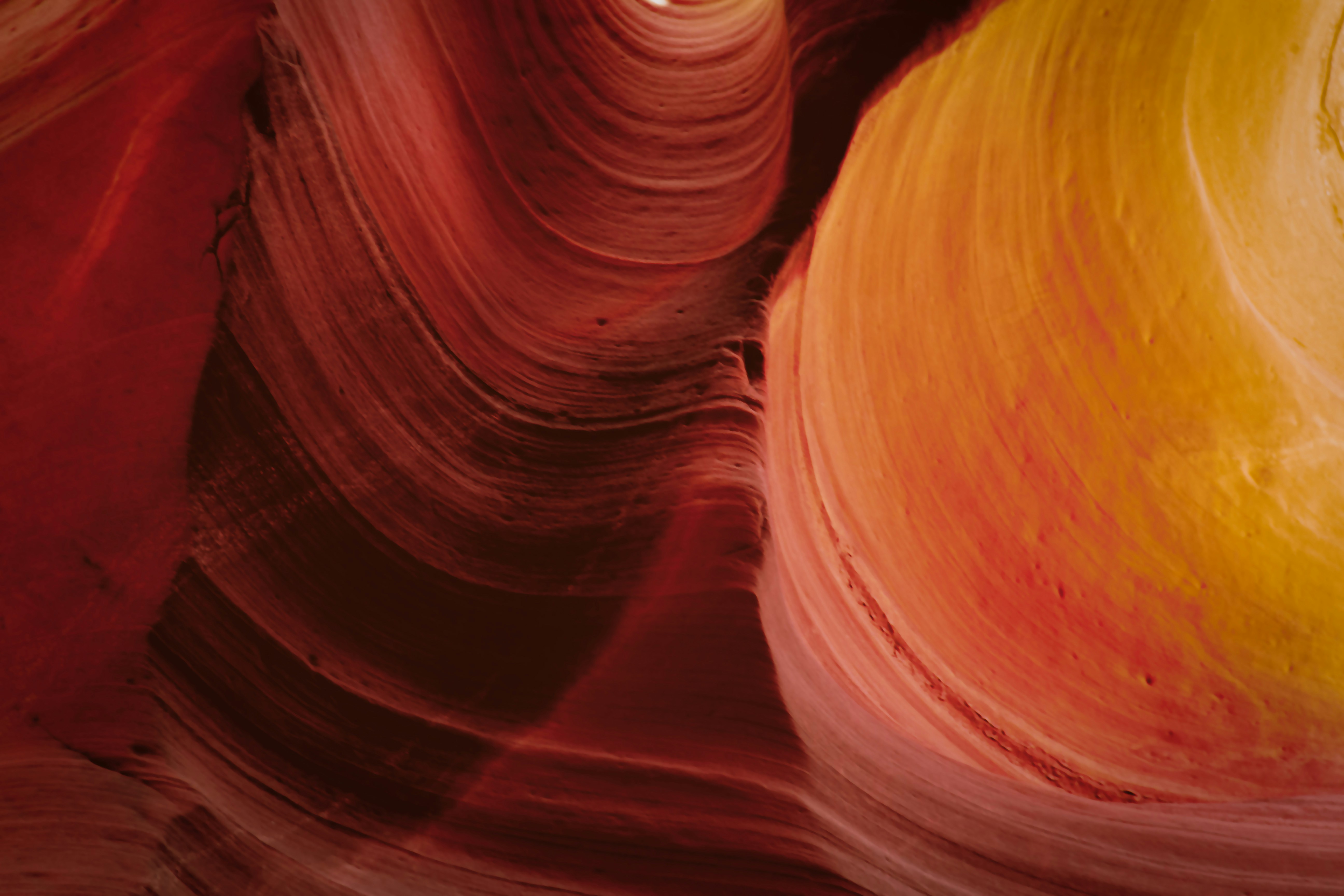 a close up of a colorful rock formation