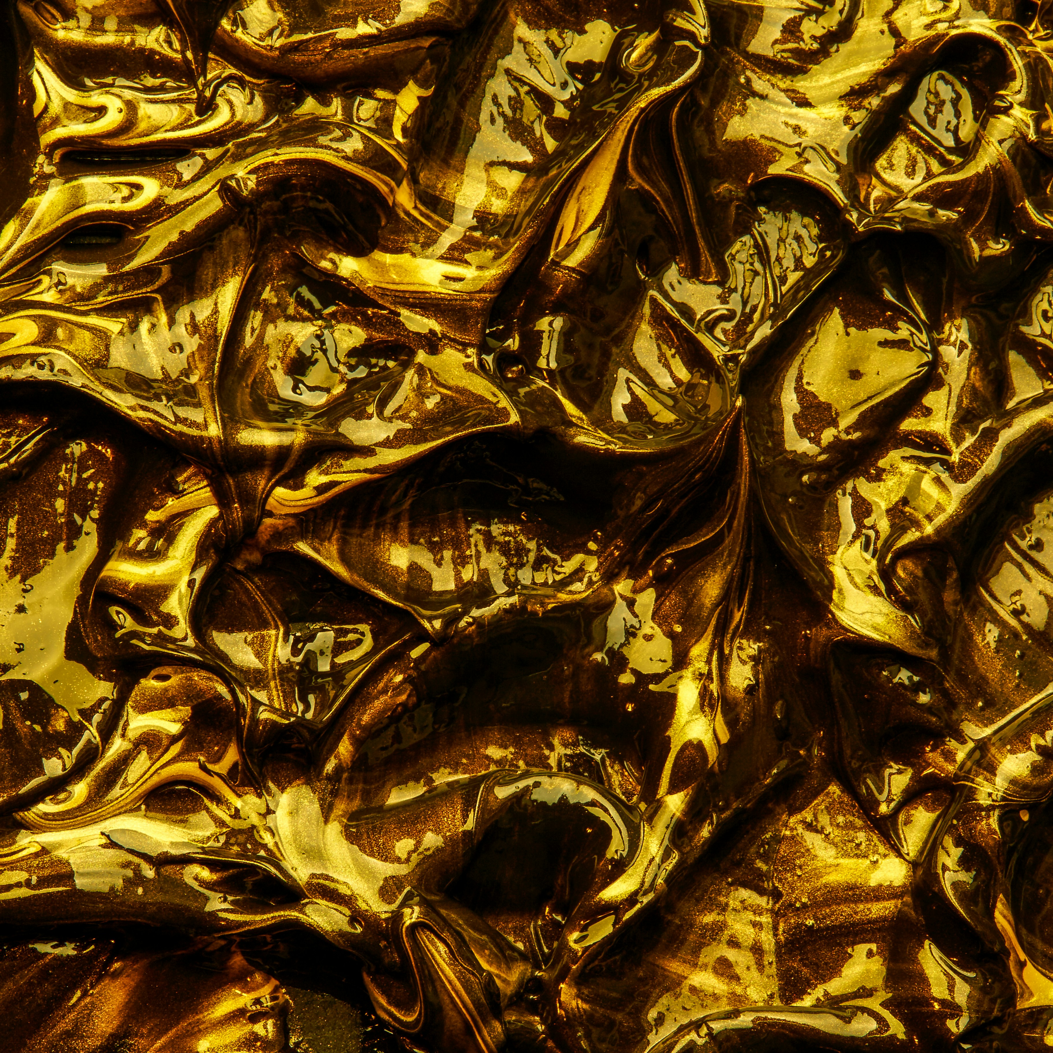 a close up view of gold foil
