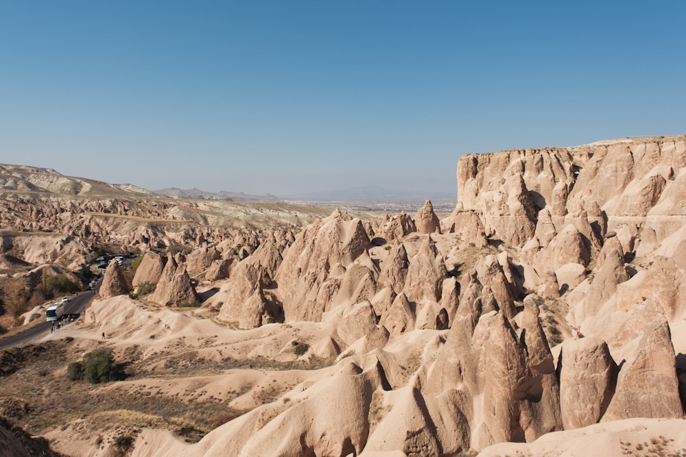 a large group of rocks in the desert