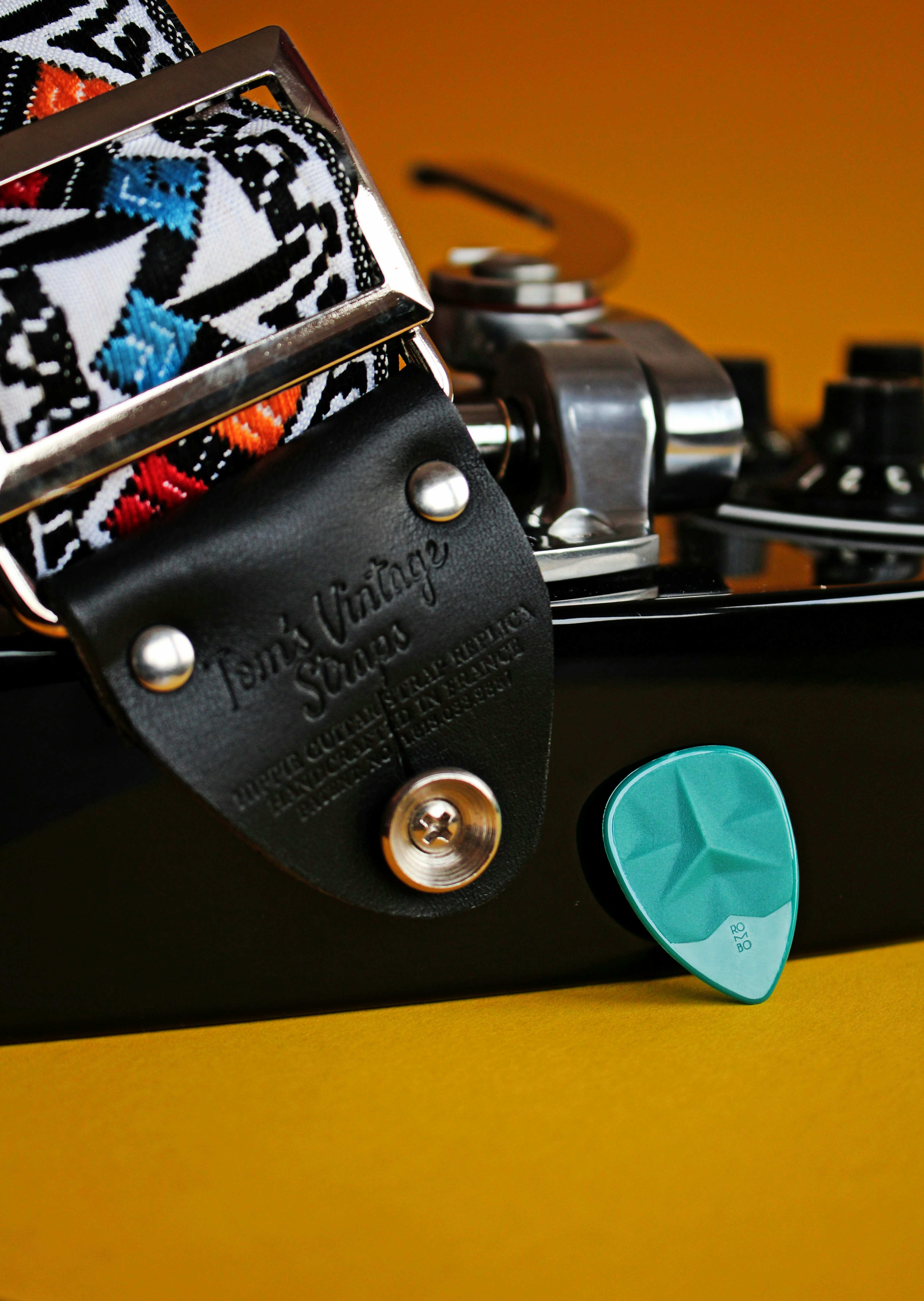 electric guitar black and strap