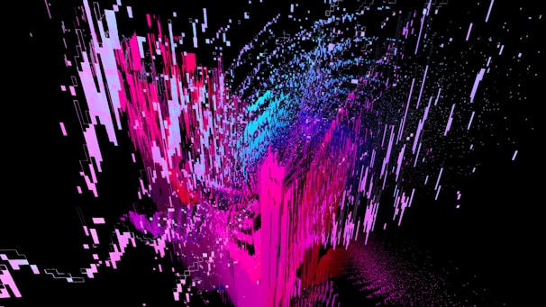 Abstract pink and black digital art symbolizing creativity and energy.