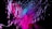 An abstract digital artwork featuring dynamic streaks and blocks of bright colors, predominantly pink and blue, emerging against a black background. The composition gives a sense of movement and fragmentation, with pixel-like patterns creating a vibrant and energetic visual effect.