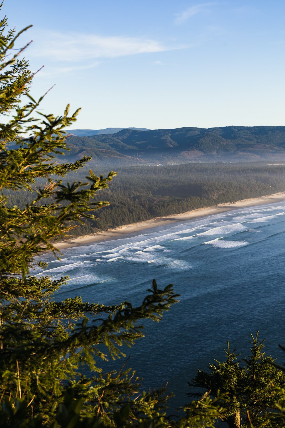 a view of the ocean from a high point of view