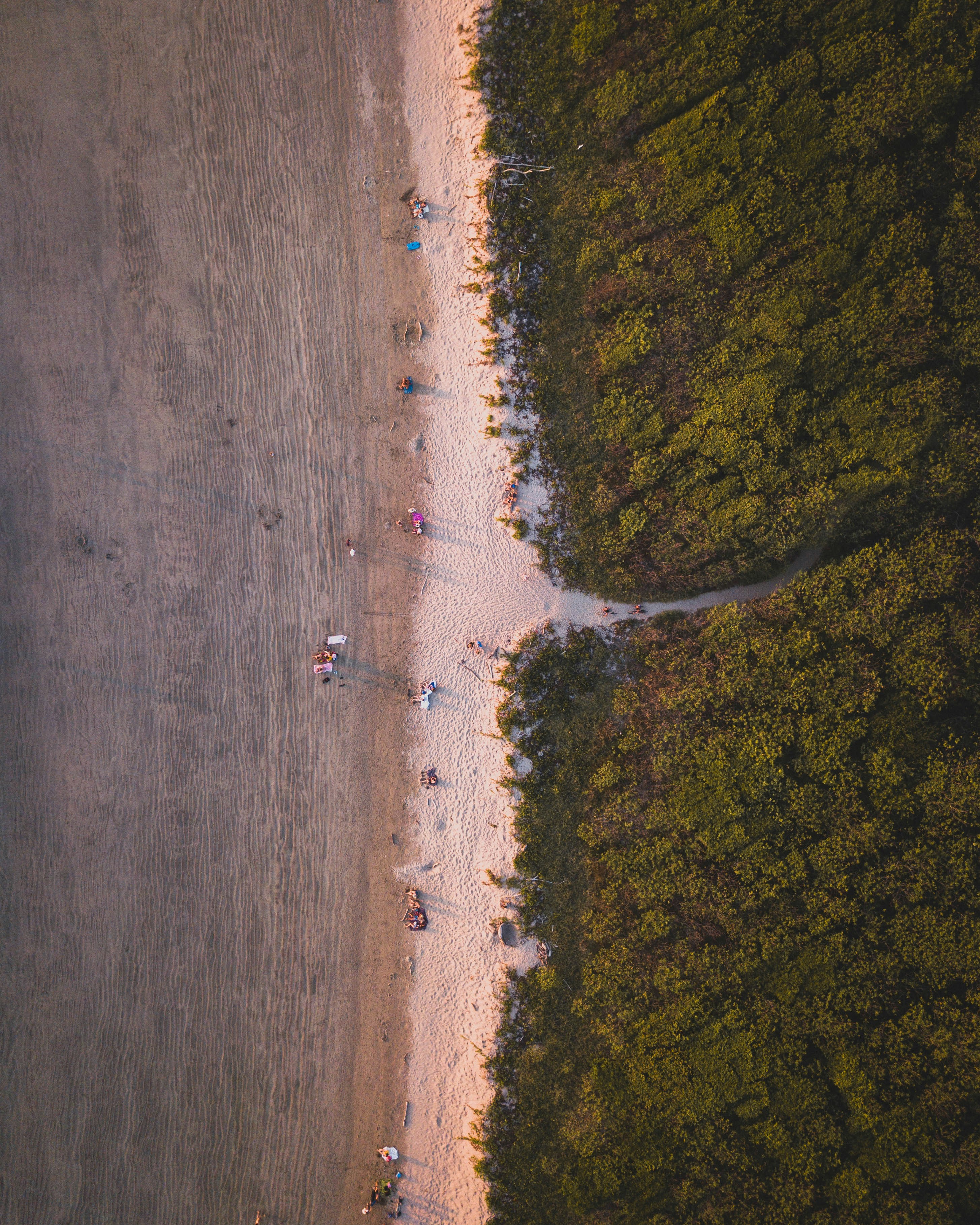 a group of people standing on top of a sandy beach