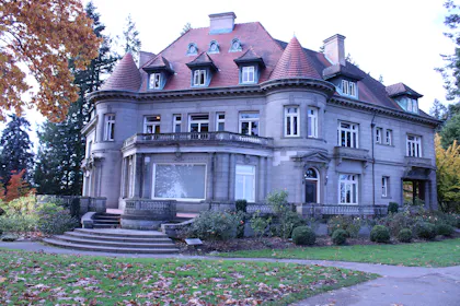 Sunlit country house with big windows