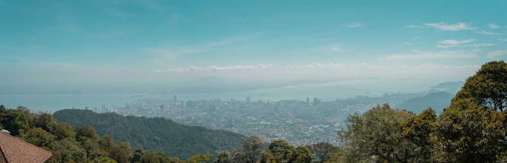 a view of a city from a hill