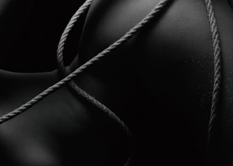a black and white photo of a rope wrapped around an object