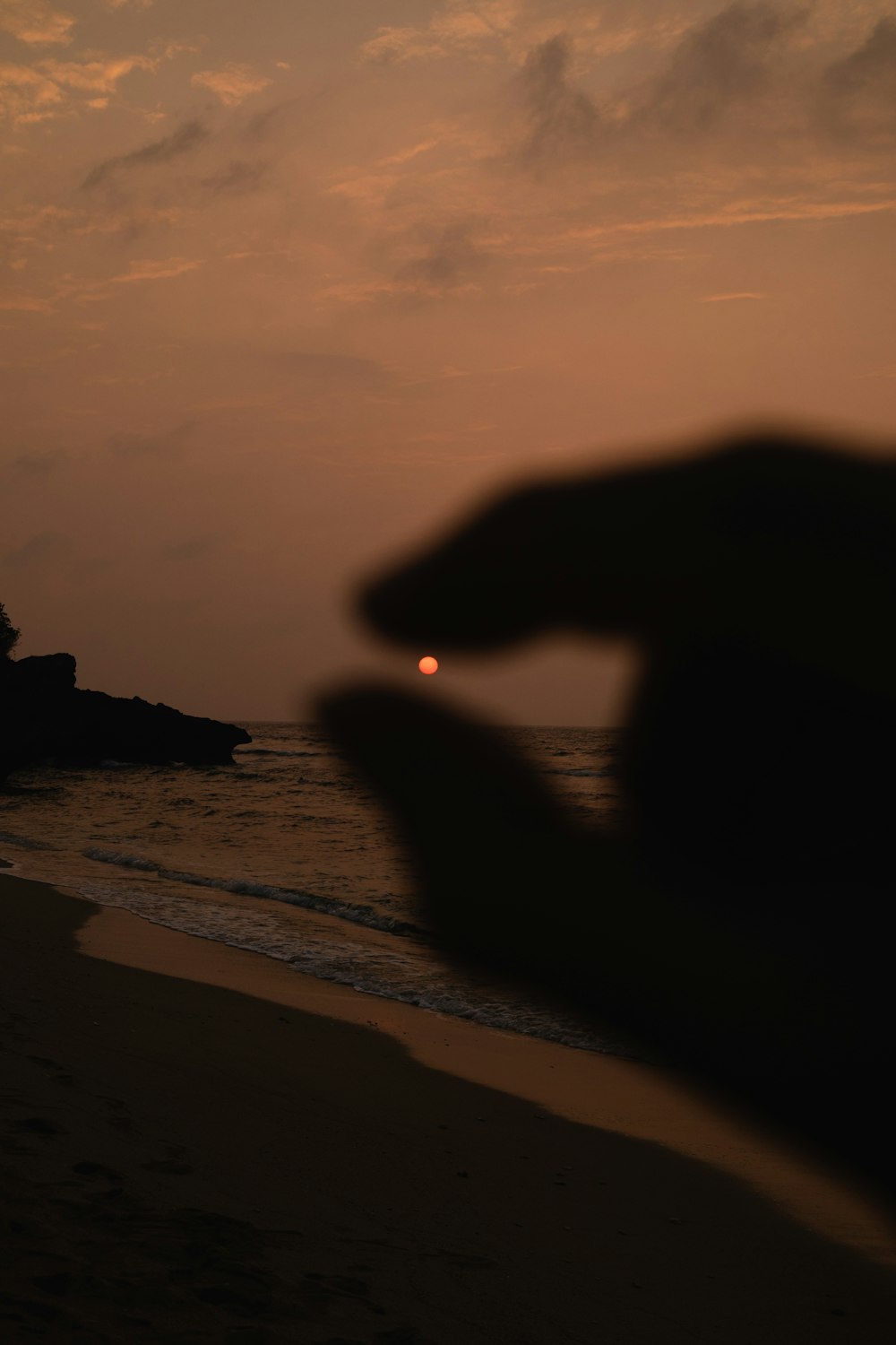 a person holding their hand up to the sun