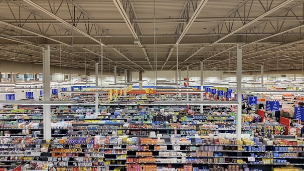 a large grocery store filled with lots of food