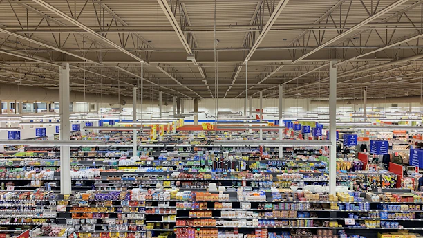 a large grocery store filled with lots of food