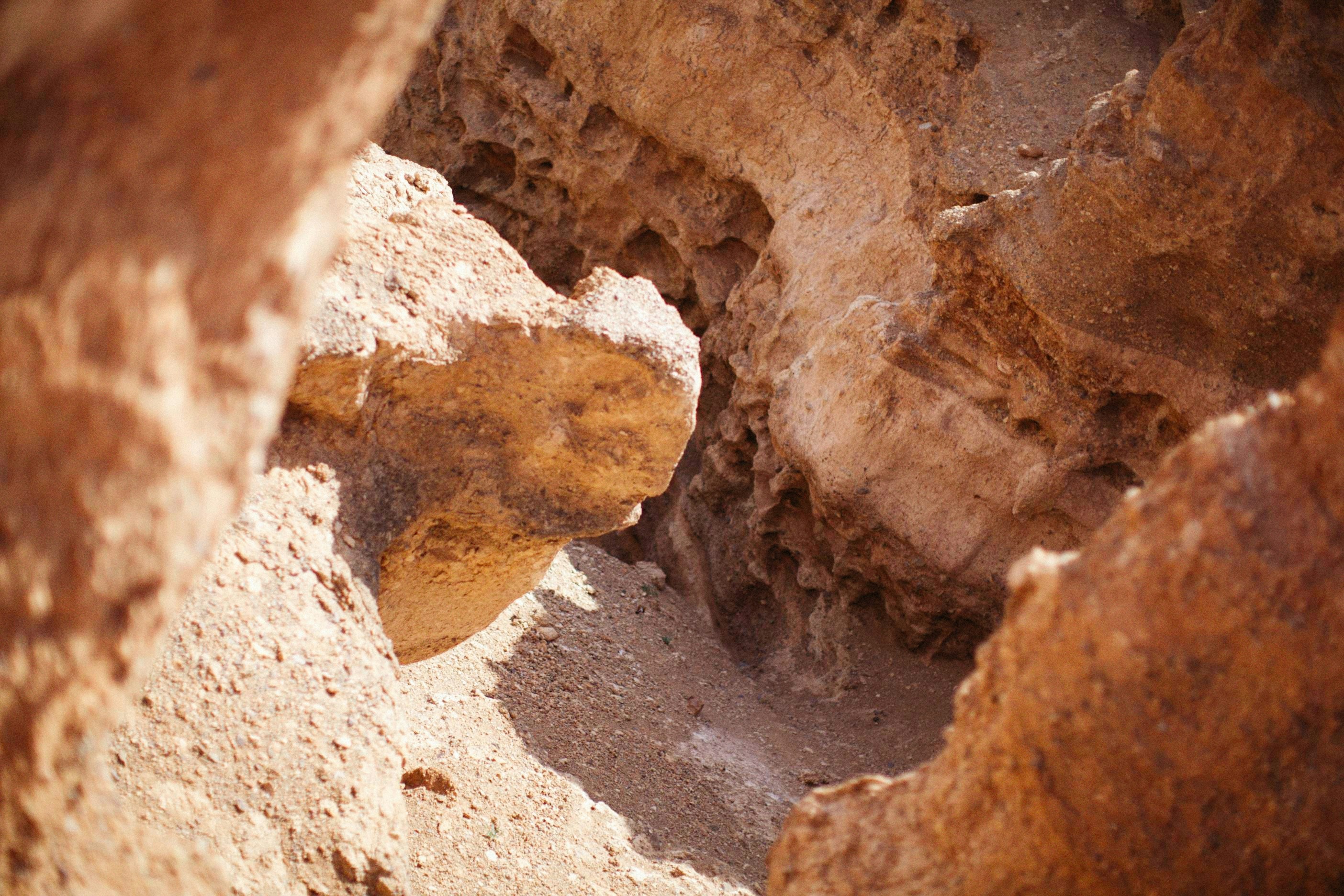 a view of a rock formation from a distance
