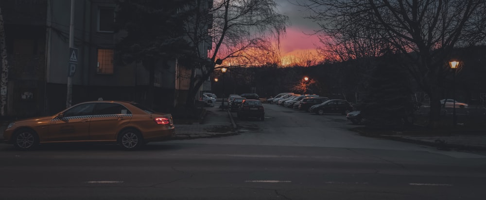 a car parked on the side of a road