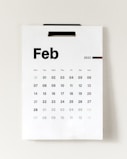 a calendar with the word feb on it
