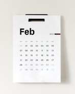 a calendar with the word feb on it