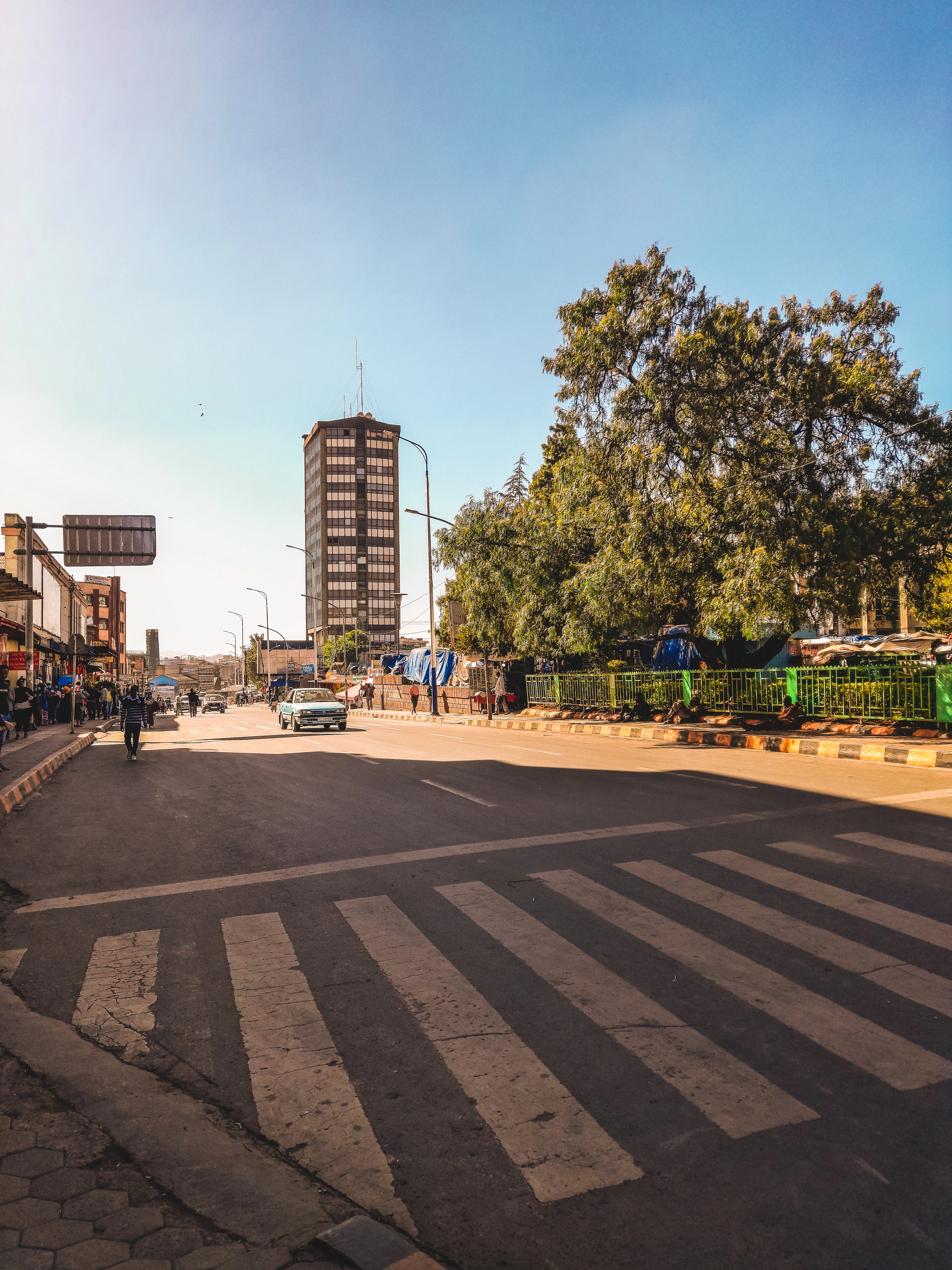 Street and apartment buildings in Addis Ababa