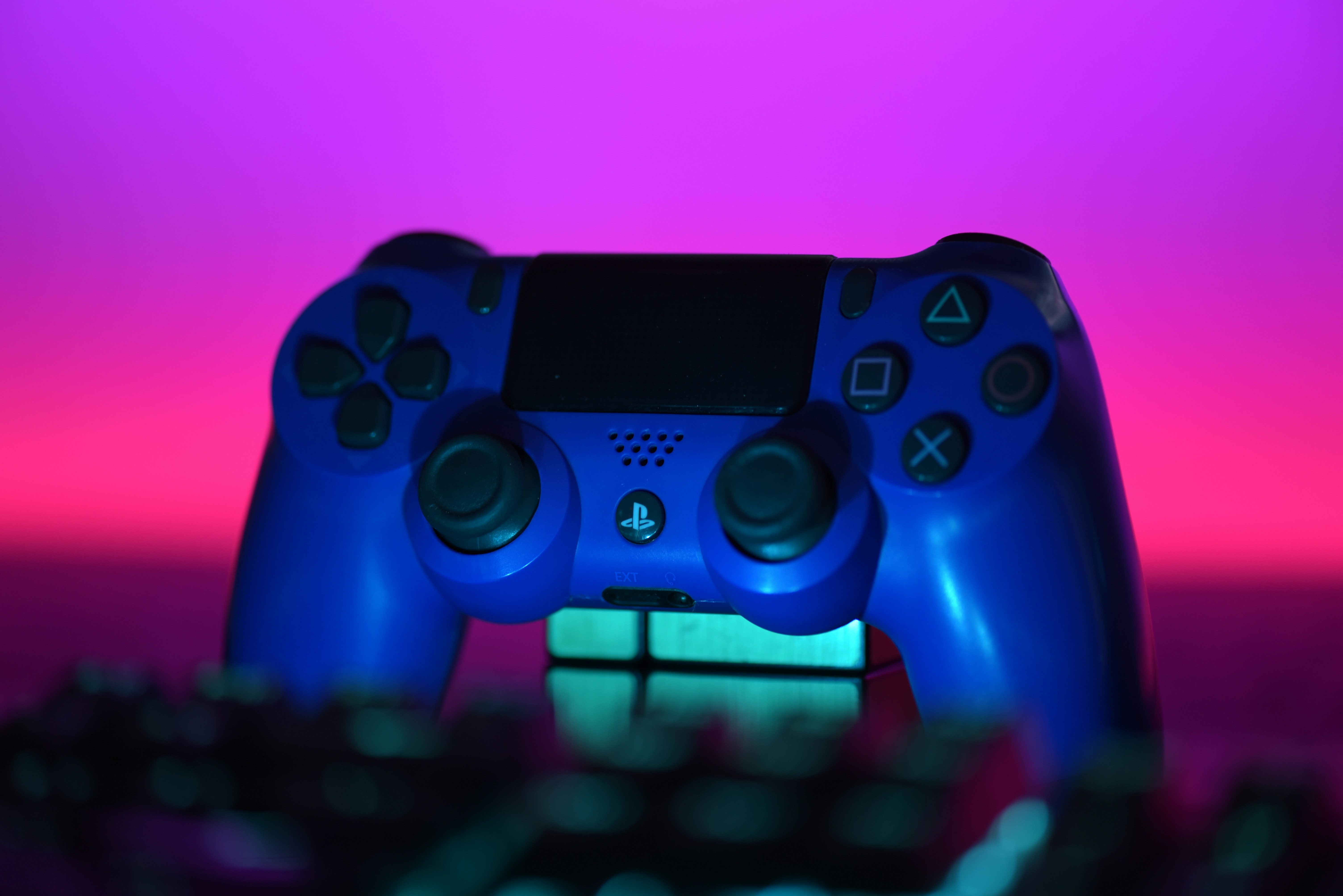 PS4 controller on a desk