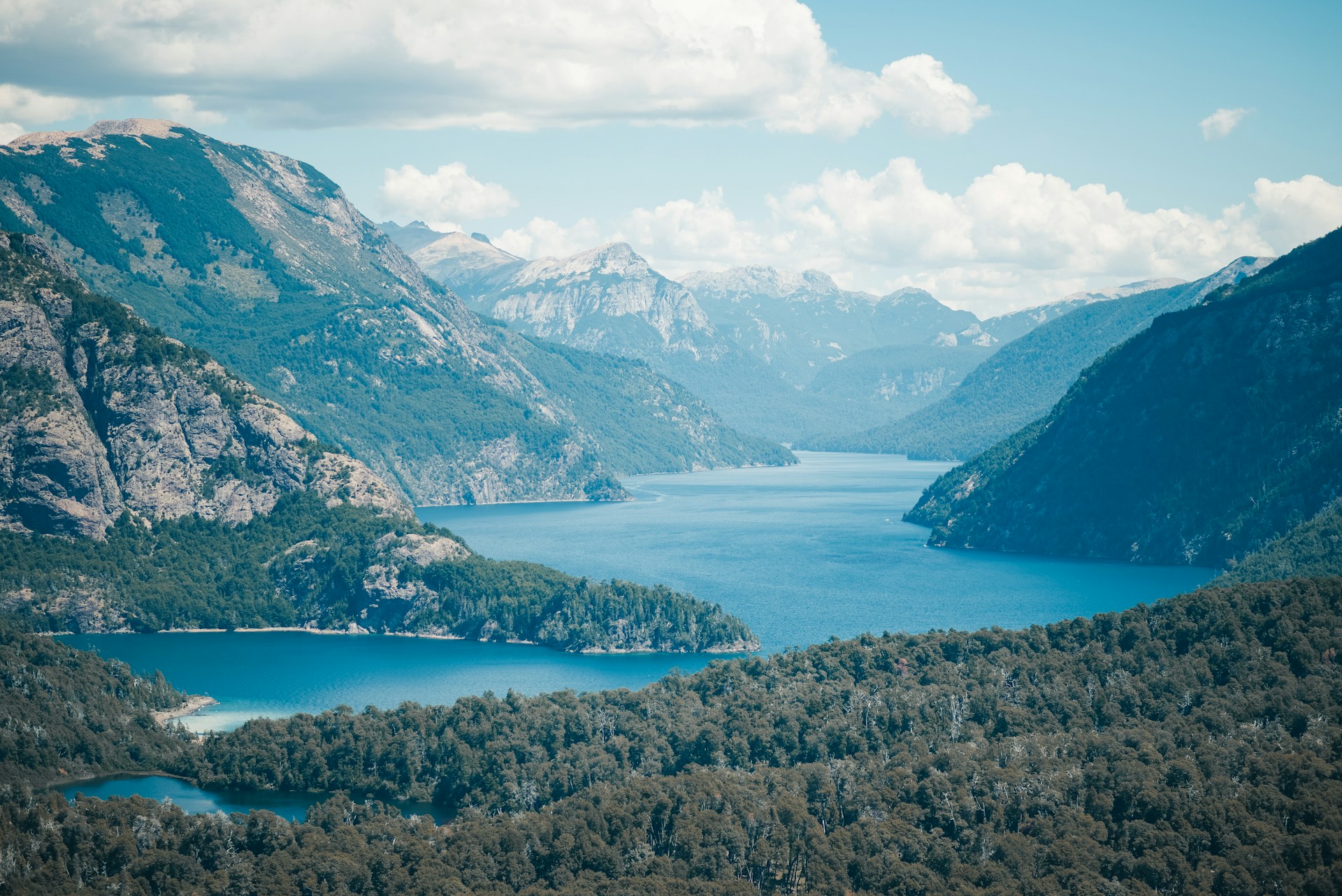 a large body of water surrounded by mountains