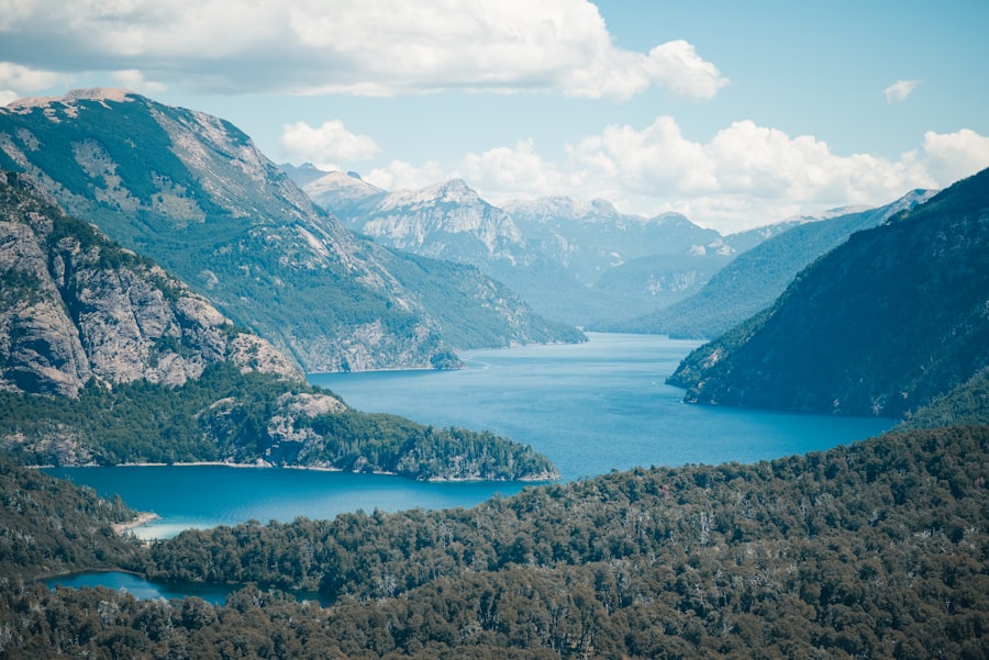 Lake surrounded by mountains near Bariloche, Argentina