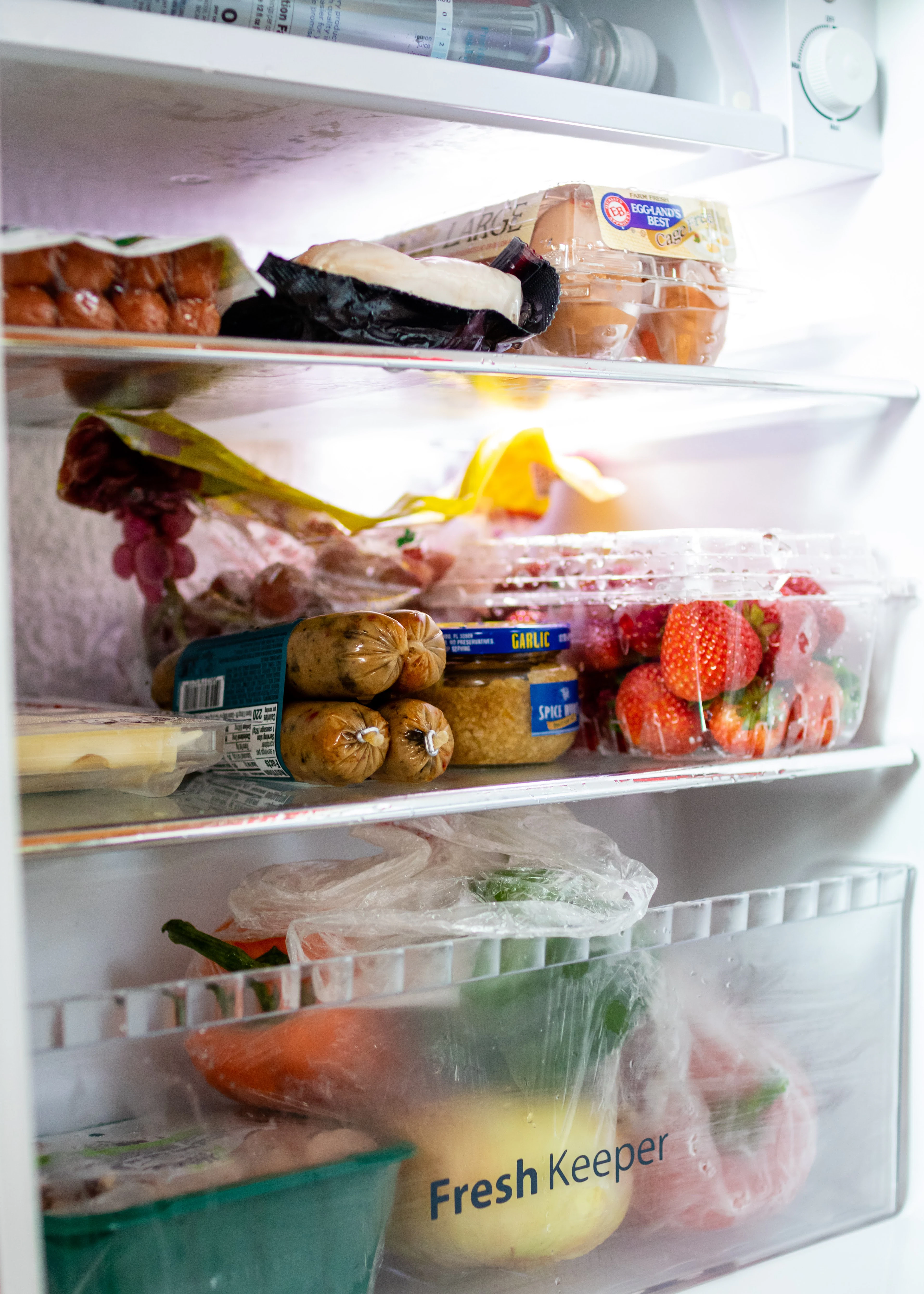 Open refrigerator interior