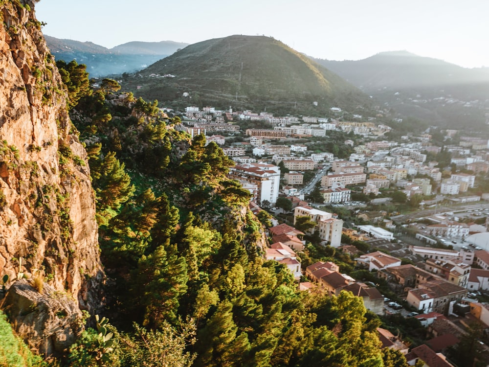 a view of a city from the top of a mountain