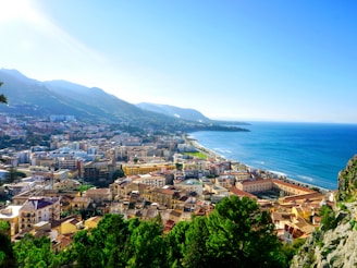 A vibrant collage of beaches, mountains, and city landmarks.