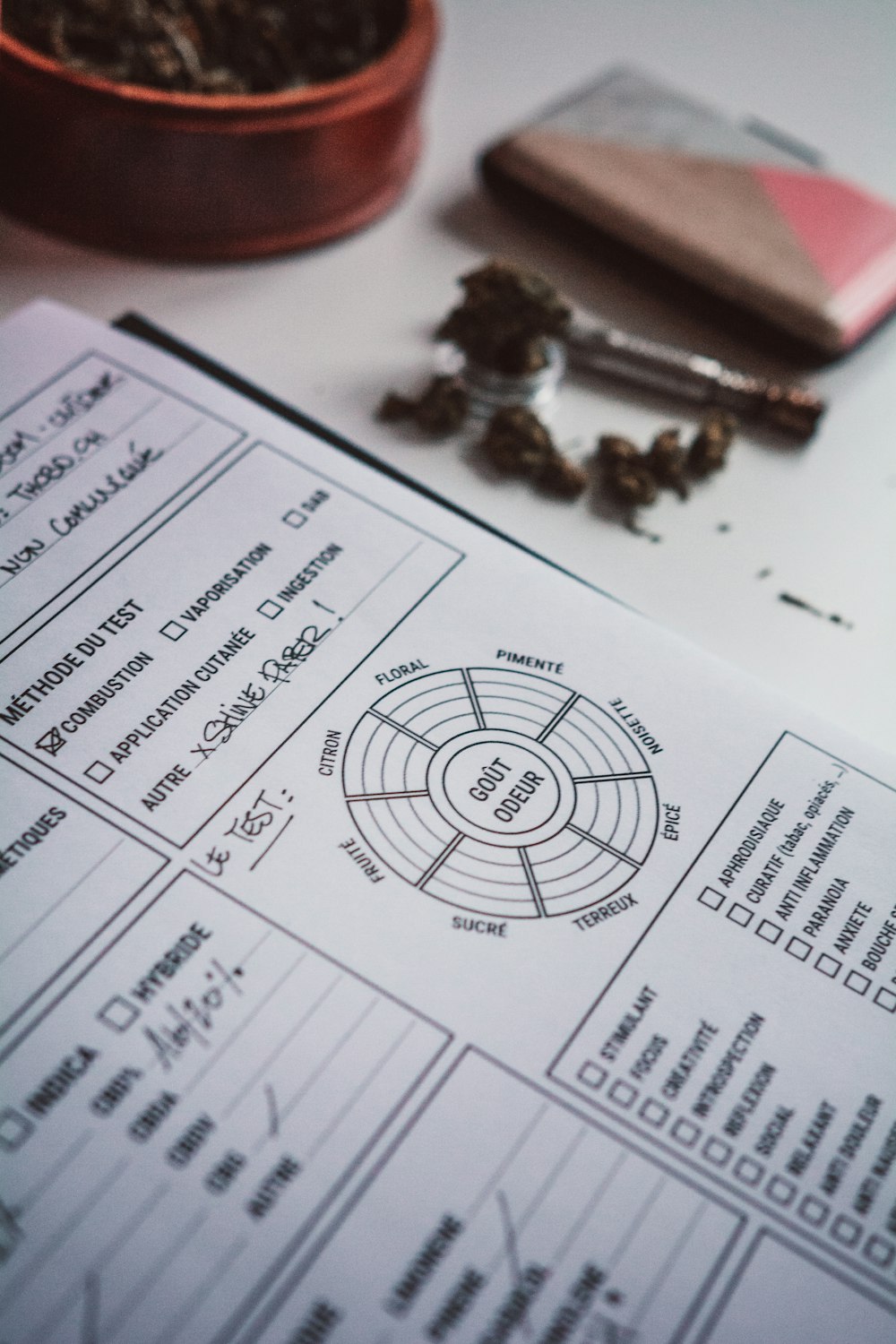 a close up of a paper on a table