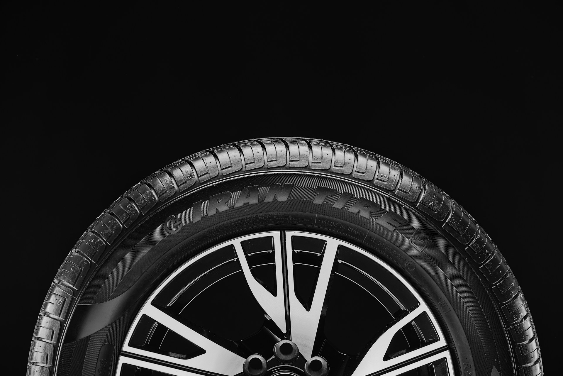 a close up of a tire on a car