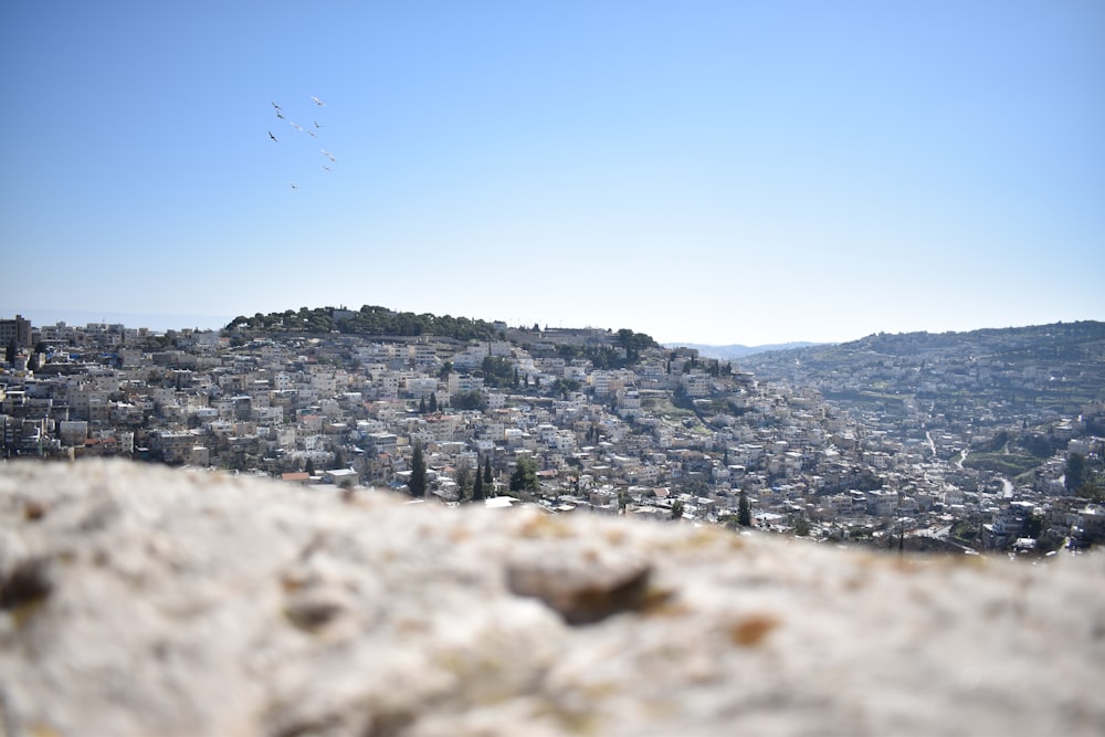 a view of a city from the top of a hill