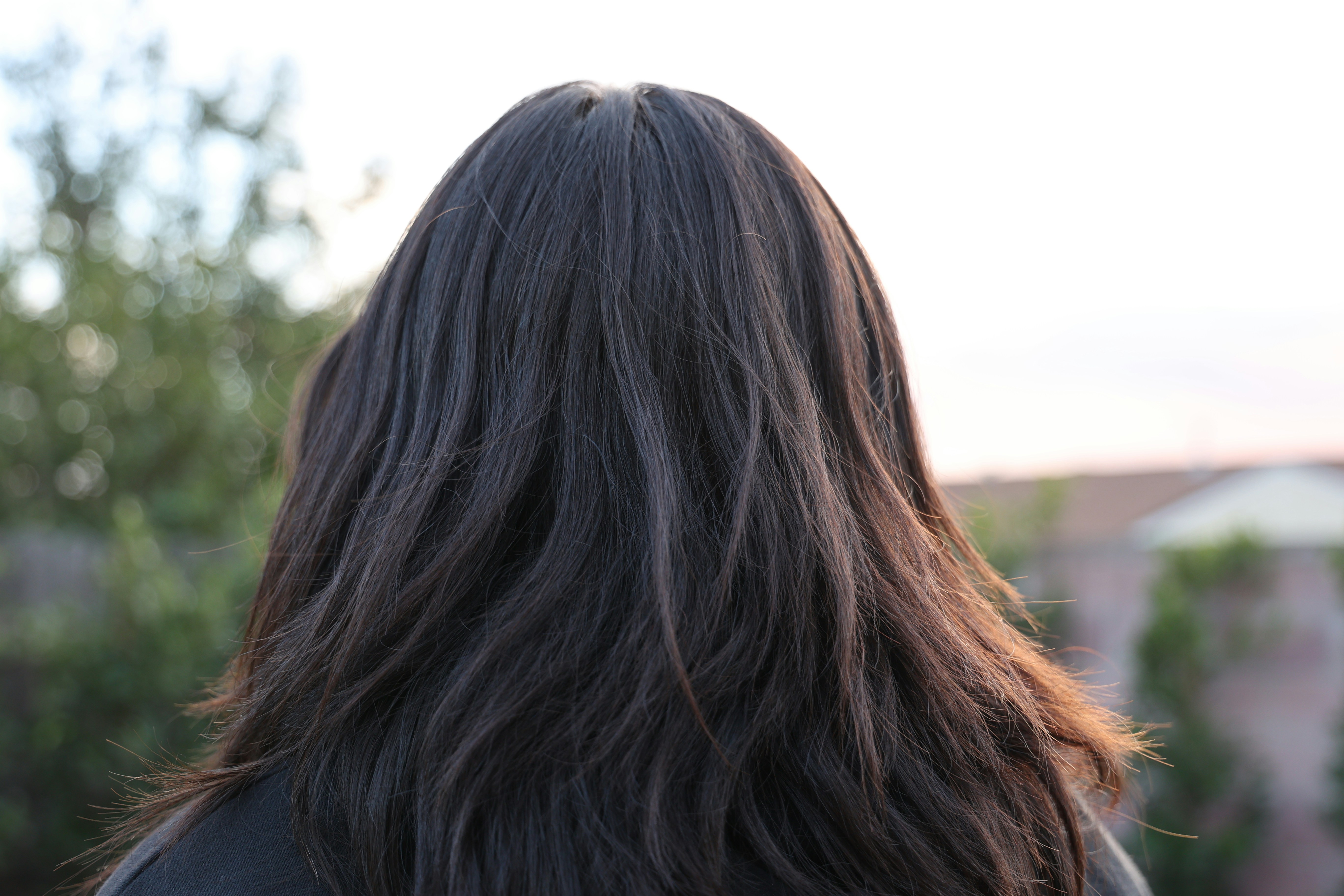 Close-up of long hair to illustrate postpartum hair loss and shedding