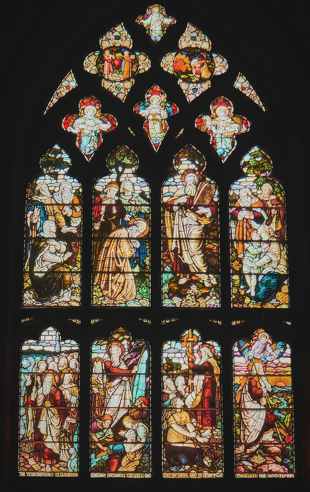 a stained glass window in a church