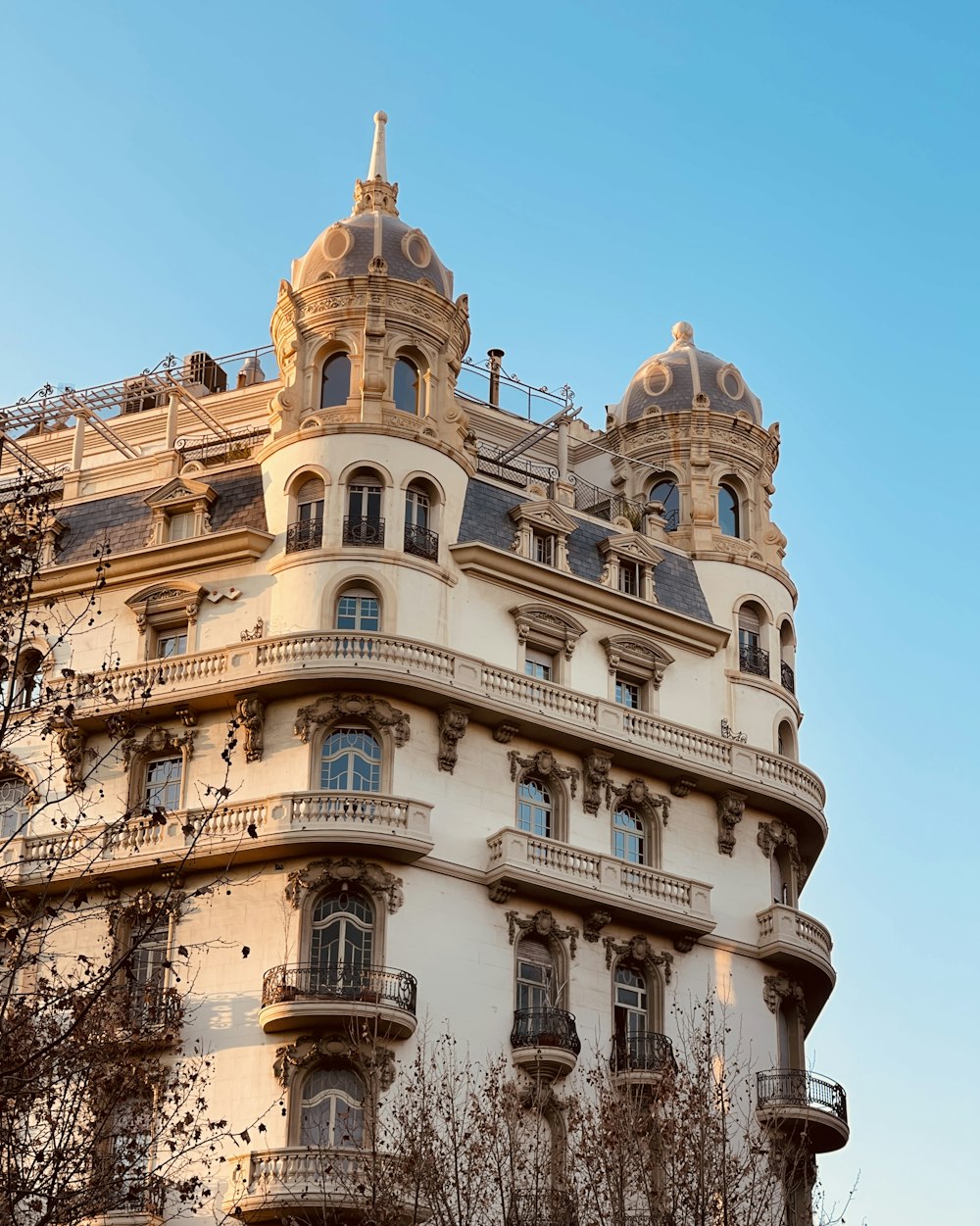 a very tall building with a clock on the top of it