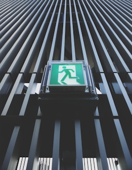 A modern emergency evacuation route map.