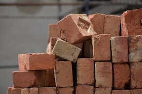 a pile of bricks sitting on top of each other