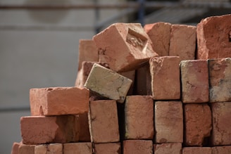 a pile of bricks sitting on top of each other