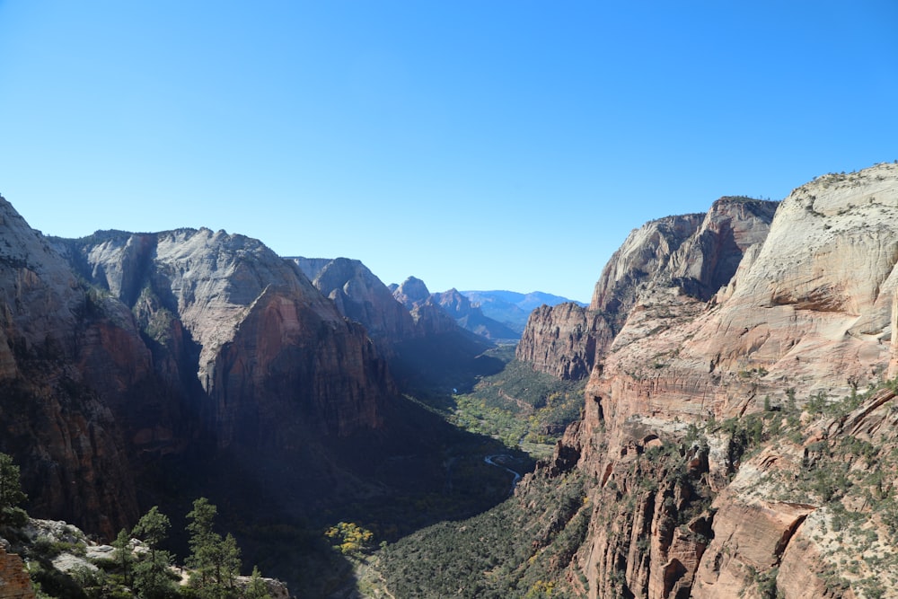 a view of the mountains from the top of a mountain